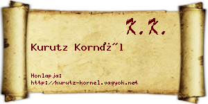 Kurutz Kornél névjegykártya